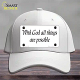 All Things Possible Novelty License Plate Hat Cotton / White