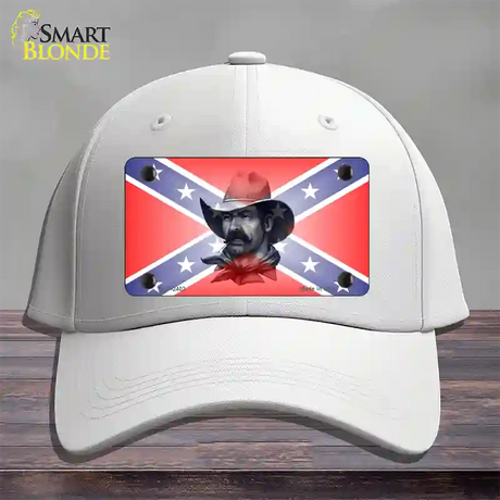 Confederate Flag Cowboy Novelty License Plate Hat Cotton / White