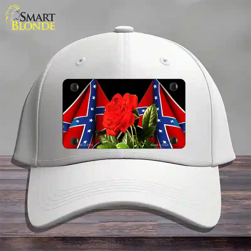 Rebel Rose Novelty License Plate Hat Cotton / White