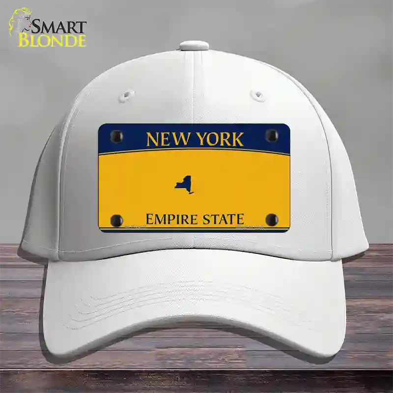 New York State Blanks Novelty License Plate Hat Cotton / White