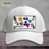 Route 66 Historic 8 Flags Novelty License Plate Hat Cotton / White