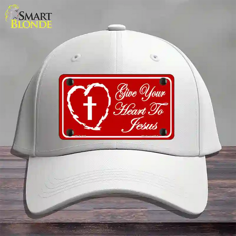 Give Your Heart To Jesus Novelty License Plate Hat Cotton / White