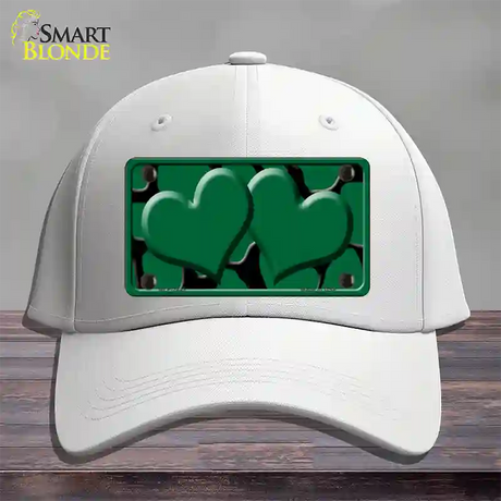 Green Black Giraffe Green Centered Hearts Novelty License Plate Hat Cotton / White