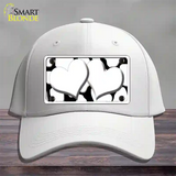 White Black Giraffe White Centered Hearts Novelty License Plate Hat Cotton / White