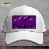 Purple Black Giraffe Purple Centered Hearts Novelty License Plate Hat Cotton / White