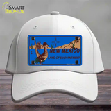 Roadrunner Blue New Mexico Novelty License Plate Hat Cotton / White