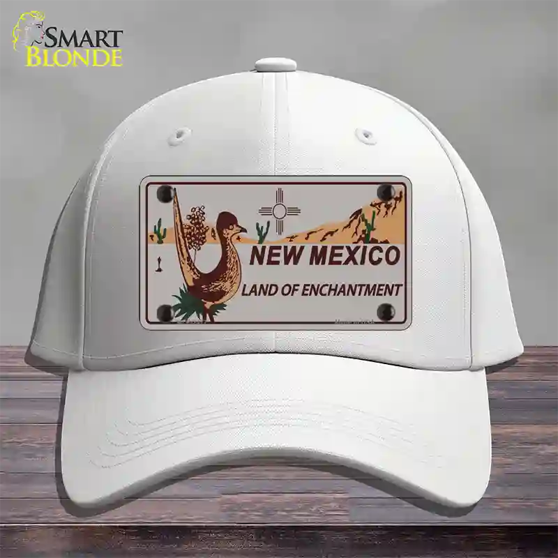 Roadrunner Gray New Mexico Novelty License Plate Hat Cotton / White