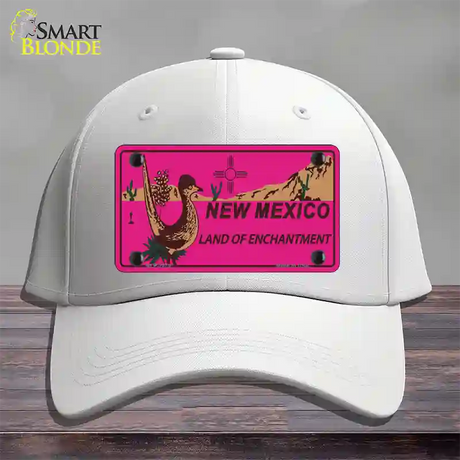 Roadrunner Pink New Mexico Novelty License Plate Hat Cotton / White