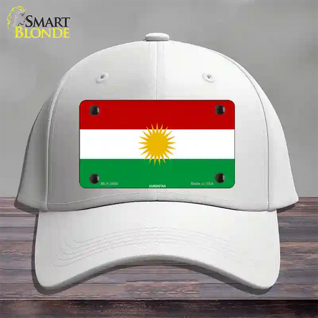 Kurdistan Flag Novelty License Plate Hat Cotton / White