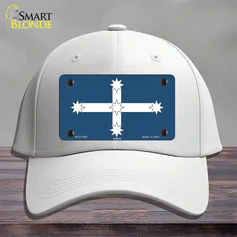 Eureka Flag Novelty License Plate Hat Cotton / White