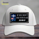 If You Dont Like Our Flag Leave Novelty License Plate Hat Cotton / White