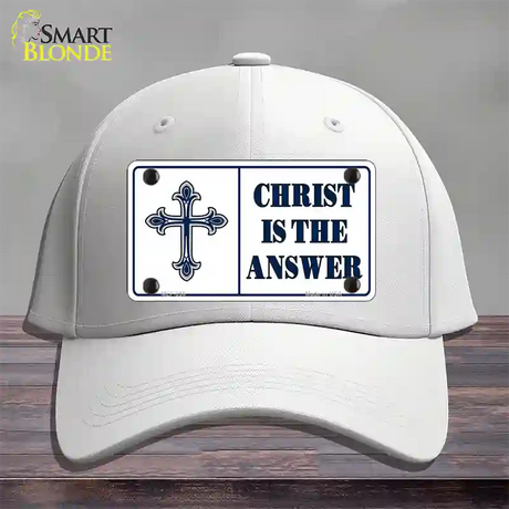 Christ Is The Answer Novelty License Plate Hat Cotton / White