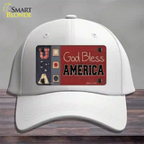 God Bless America Quilt Novelty License Plate Hat Cotton / White