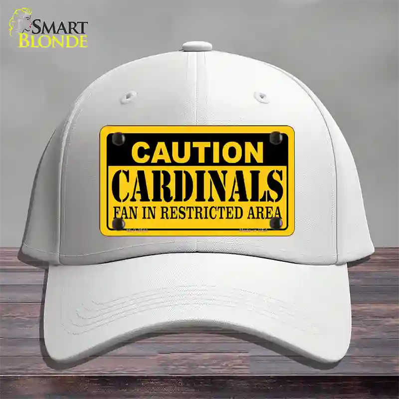 Caution Cardinals Novelty License Plate Hat Cotton / White