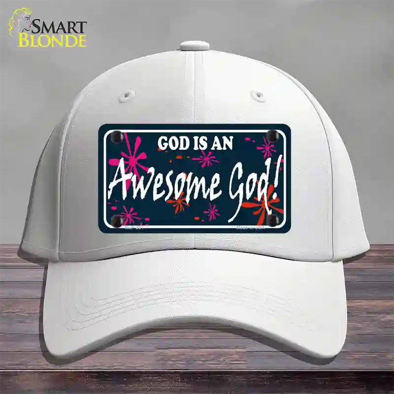 God Is An Awesome God Novelty License Plate Hat Cotton / White