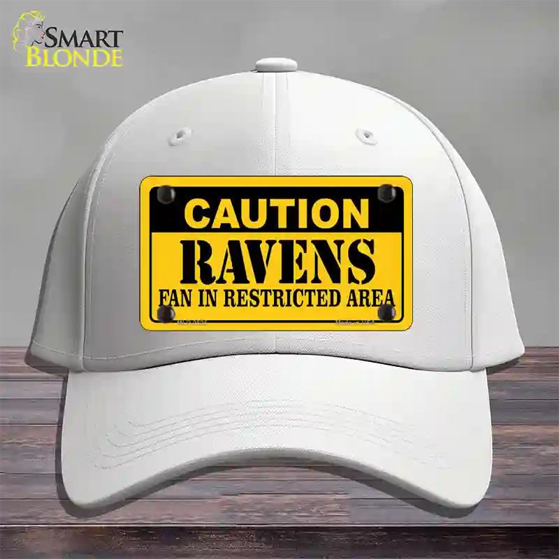 Caution Ravens Novelty License Plate Hat Cotton / White