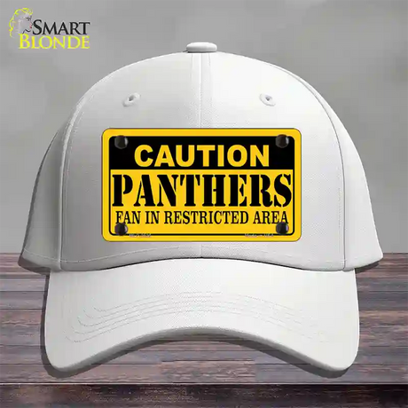 Caution Panthers Novelty License Plate Hat Cotton / White