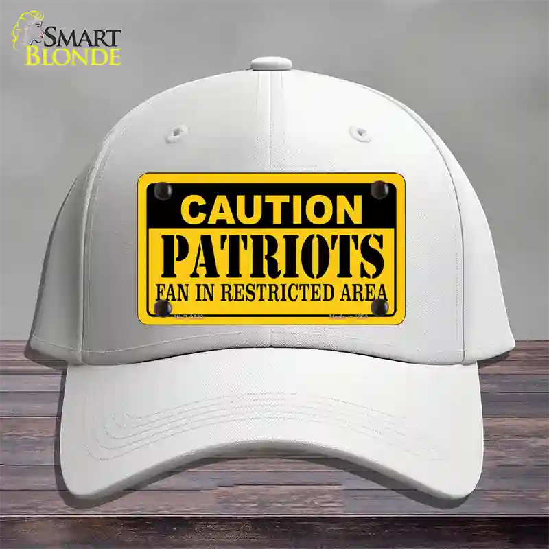 Caution Patriots Novelty License Plate Hat Cotton / White