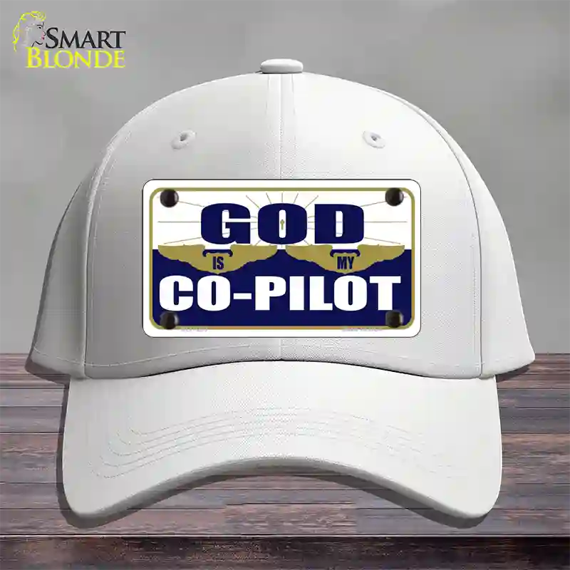 God Is My Co-Pilot Novelty License Plate Hat Cotton / White