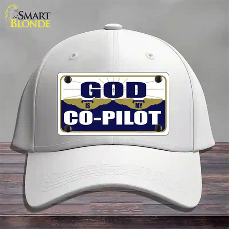 God Is My Co-Pilot Novelty License Plate Hat Cotton / White