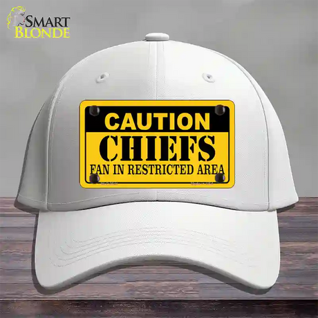 Caution Chiefs Novelty License Plate Hat Cotton / White