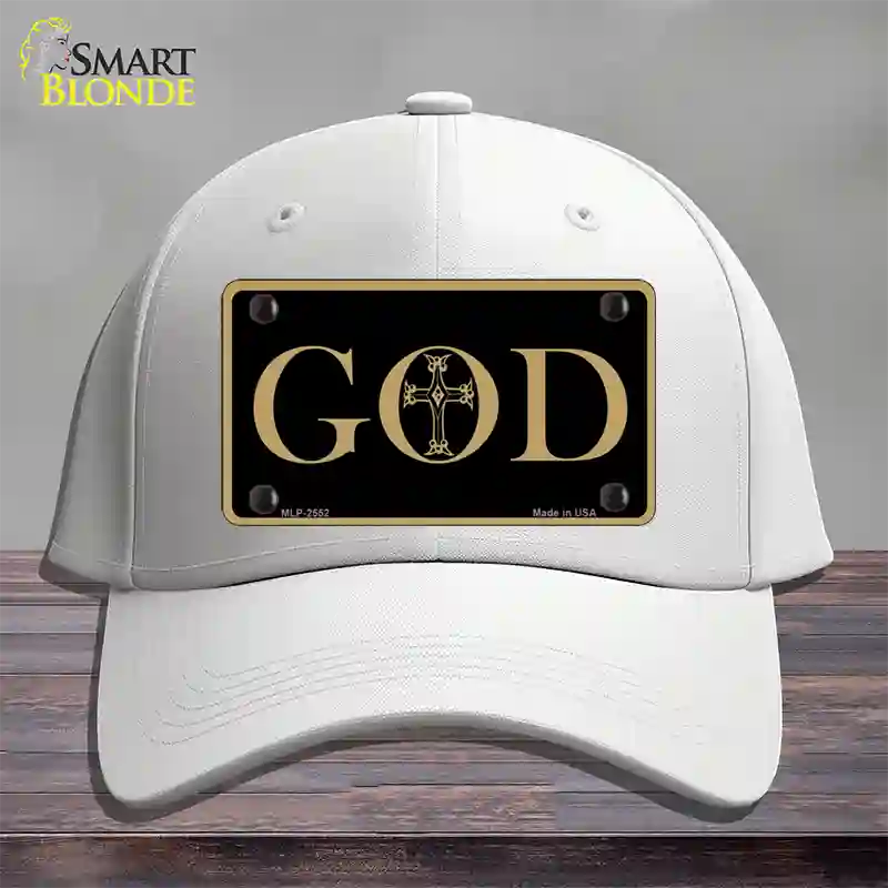 God Novelty License Plate Hat Cotton / White