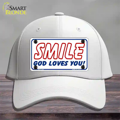 Smile God Loves You Novelty License Plate Hat Cotton / White