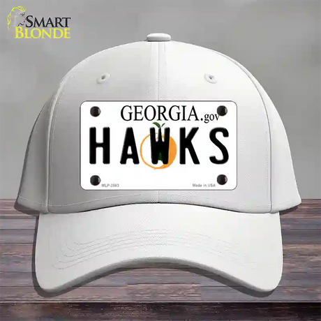 Hawks Georgia State Novelty License Plate Hat Cotton / White