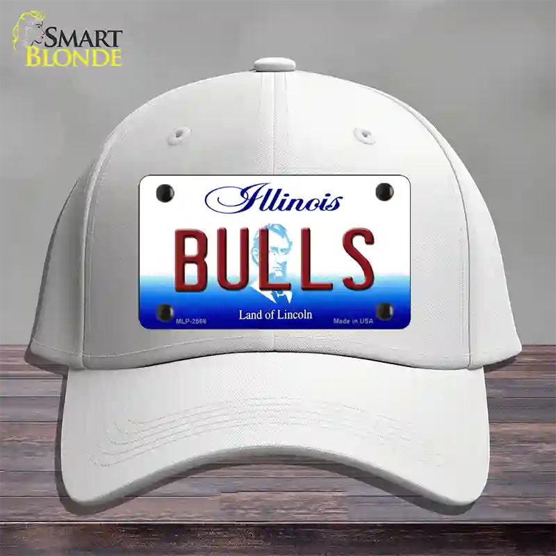 Bulls Illinois State Novelty License Plate Hat Cotton / White