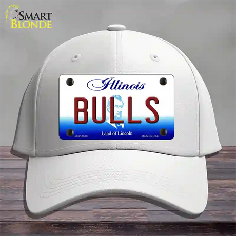 Bulls Illinois State Novelty License Plate Hat Cotton / White