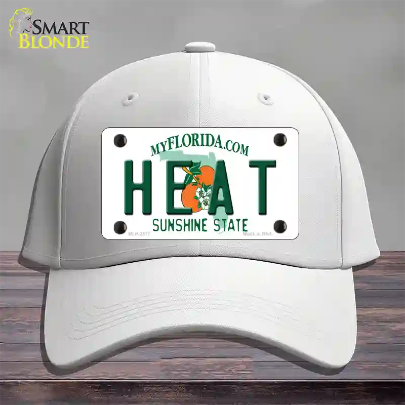 Heat Florida State Novelty License Plate Hat Cotton / White