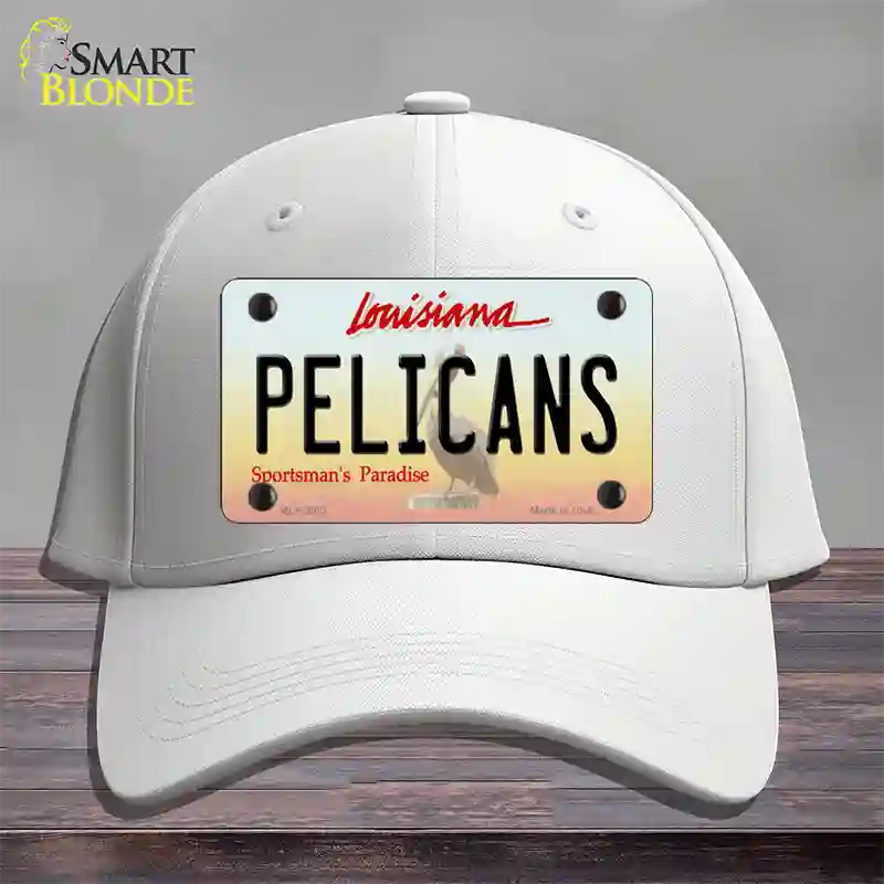 Pelicans Louisiana State Novelty License Plate Hat Cotton / White