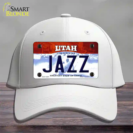 Jazz Utah State Novelty License Plate Hat Cotton / White