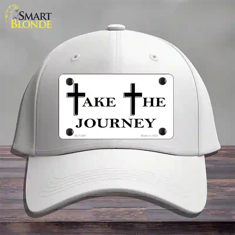 Take The Journey Vanity Novelty License Plate Hat Cotton / White