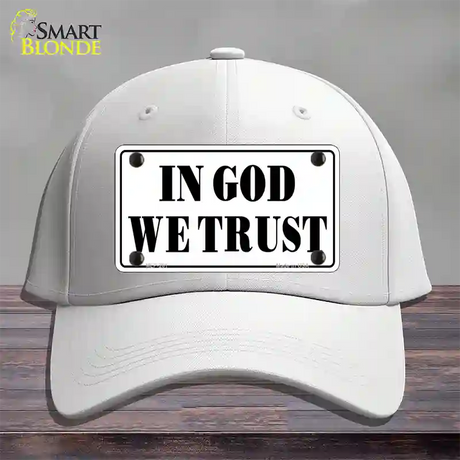 In God We Trust Novelty License Plate Hat Cotton / White