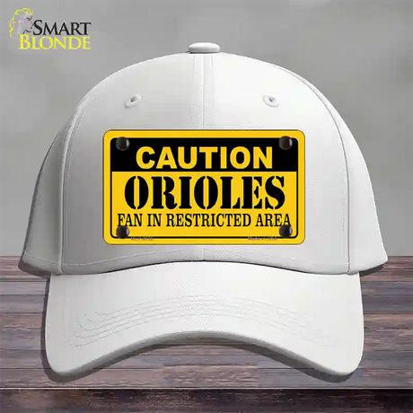 Caution Orioles Fan Novelty License Plate Hat Cotton / White