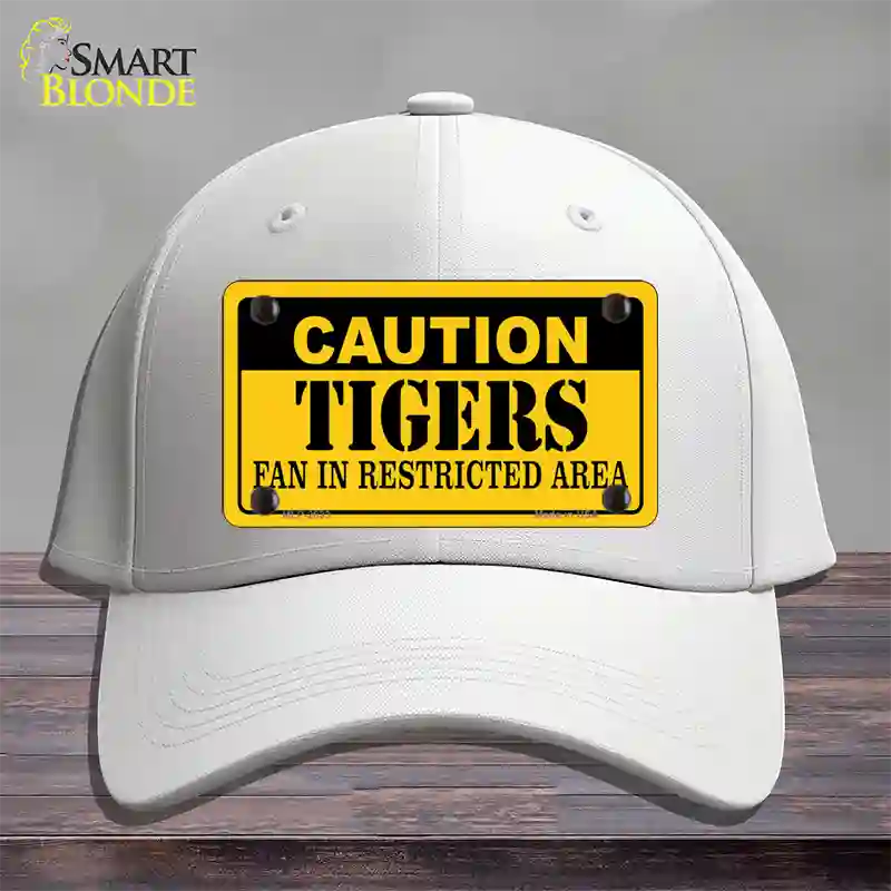 Caution Tigers Fan Novelty License Plate Hat Cotton / White