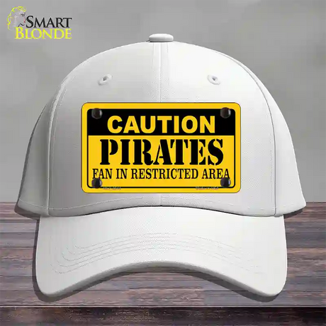 Caution Pirates Fan Novelty License Plate Hat Cotton / White