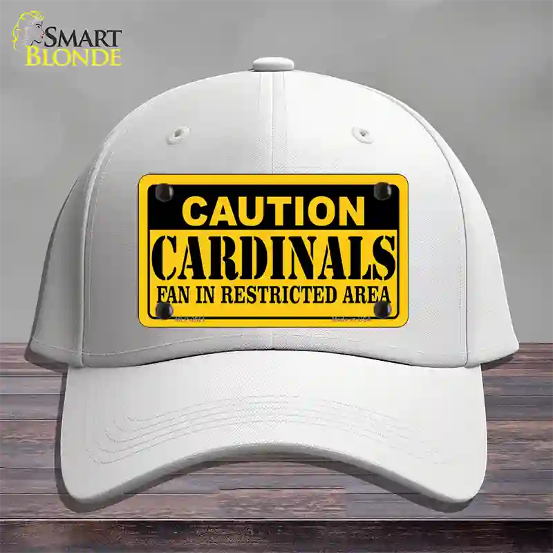 Caution Cardinals Fan Novelty License Plate Hat Cotton / White