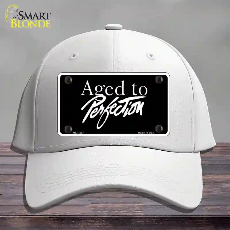 Aged To Perfection Novelty License Plate Hat Cotton / White