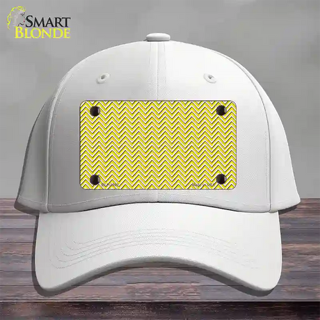 Yellow White Chevron Novelty License Plate Hat Cotton / White