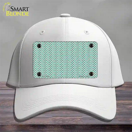 Mint White Chevron Novelty License Plate Hat Cotton / White