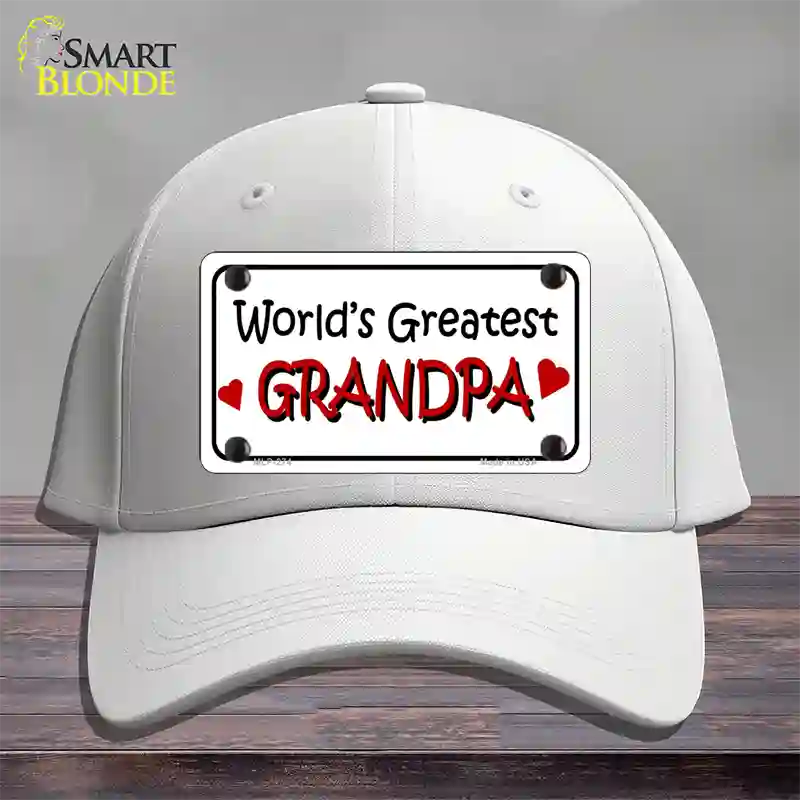 Worlds Greatest Grandpa Novelty License Plate Hat Cotton / White