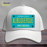 Albuquerque New Mexico Teal Novelty License Plate Hat Cotton / White