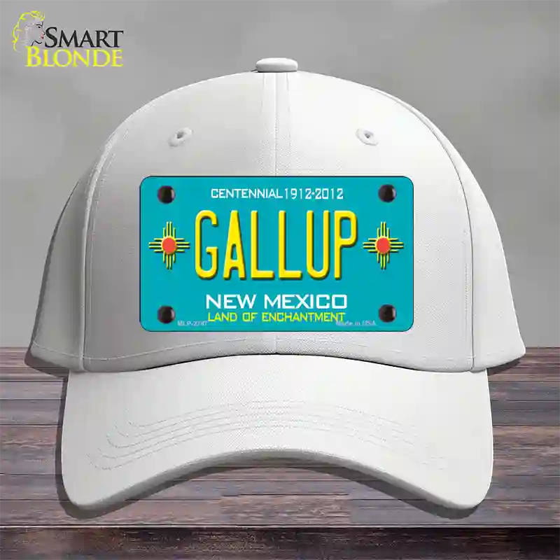 Gallup New Mexico Teal Novelty License Plate Hat Cotton / White