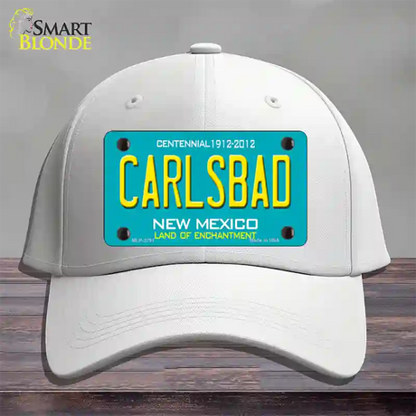 Carlsbad New Mexico Teal Novelty License Plate Hat Cotton / White