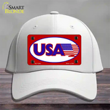 USA American Flag Vanity Novelty License Plate Hat Cotton / White