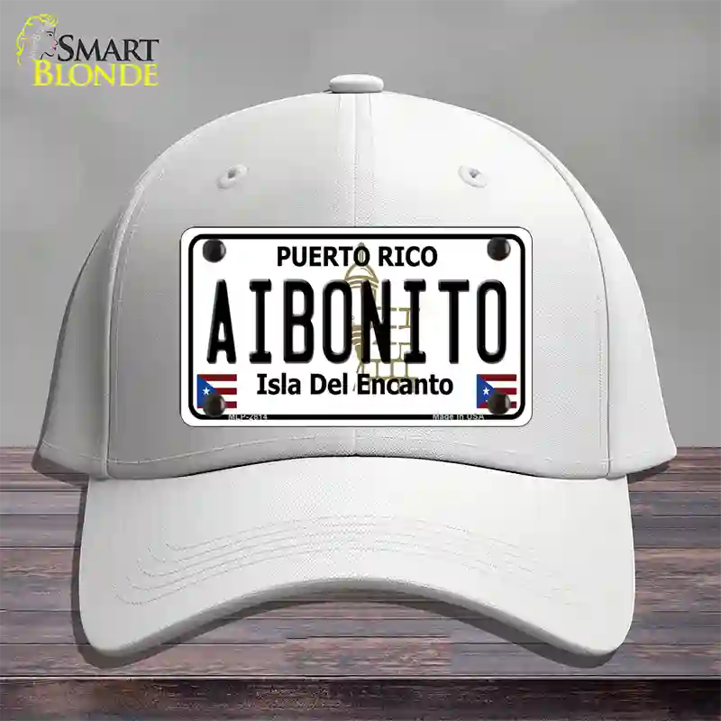 Aibonito Puerto Rico Novelty License Plate Hat Cotton / White