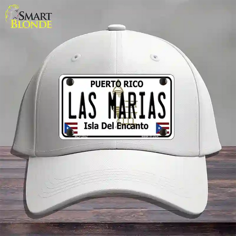 Las Marias Puerto Rico Novelty License Plate Hat Cotton / White