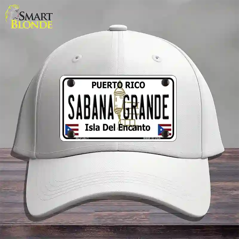 Sabana Grande Puerto Rico Novelty License Plate Hat Cotton / White